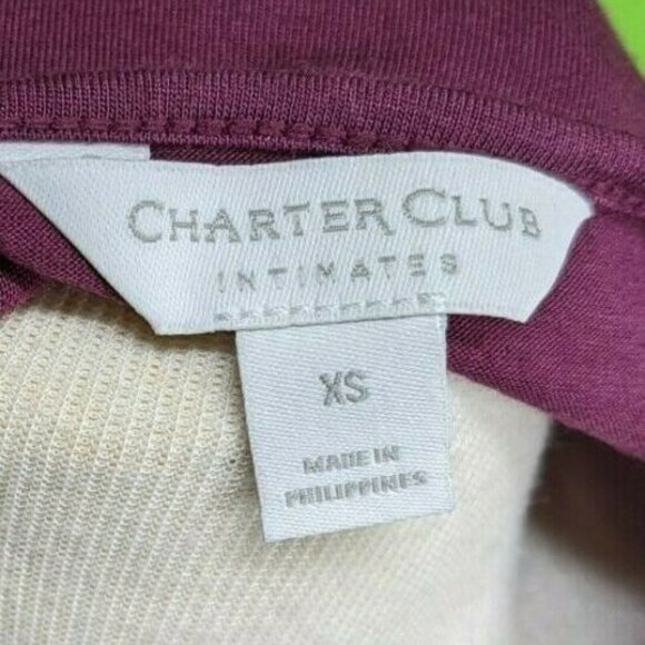 Charter Club Womens Lace Trim Pajama Set Savory Wine Modal Stretch Knit XS NEW - Picture 3 of 10